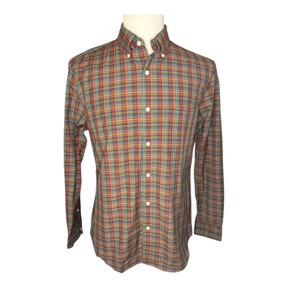J.Crew Men's Medium Secret Wash cotton poplin shirt‎ Erik Earth Multi - Picture 1 of 6